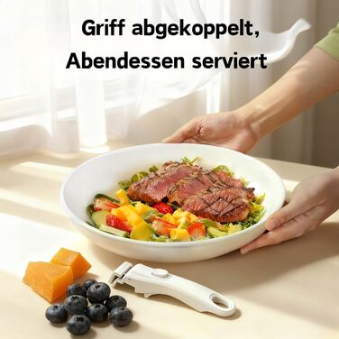 Набір каструль LEADZM з керамічним покриттям, 22 шт., для всіх плит, індукційні, без PFOA/PFOS (Бежевий)