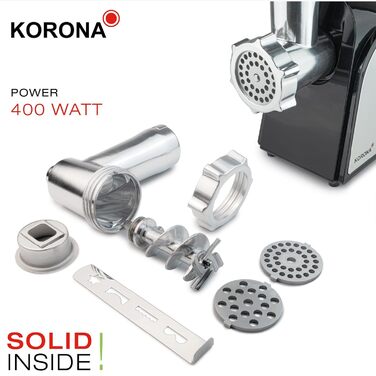 Korona 25200 Stainless Steel Meat Grinder & Food Filler Attachment - 400W | For Meat, Sausage, Kebabs & Pastries
