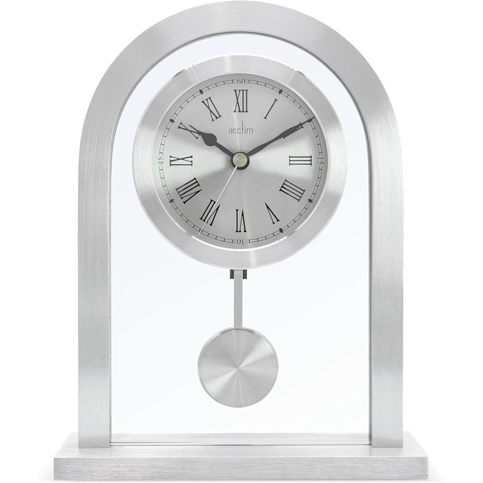Metal, silver Acctim mantel clock, one size