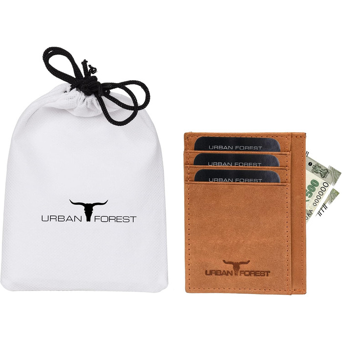 Картхолдер Urban Forest Chris Hunter Cognac для чоловіків - мінімалістичний шкіряний гаманець