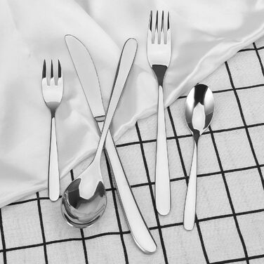Cutlery Set, Bettlife 30-Piece Cutlery Set for 6 People with Knife/Fork/Spoon, Stainless Steel Cutlery Mirror Polished, Menu Cutlery Table Cutlery Set, Dishwasher Safe