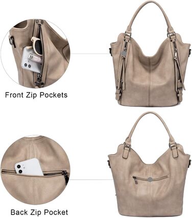 Комплект жіночих сумок Realer: велика шопер-сумка з натуральної шкіри, сумка через плече та гаманець для офісу, школи, покупок, подорожей, колір хакі