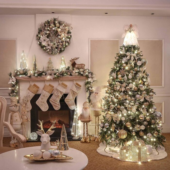 Набір прикрас на ялинку: 30 золотих ялинкових кульок (60 мм, пластик) з гачками для ялинки, святкування, вечірка, весілля