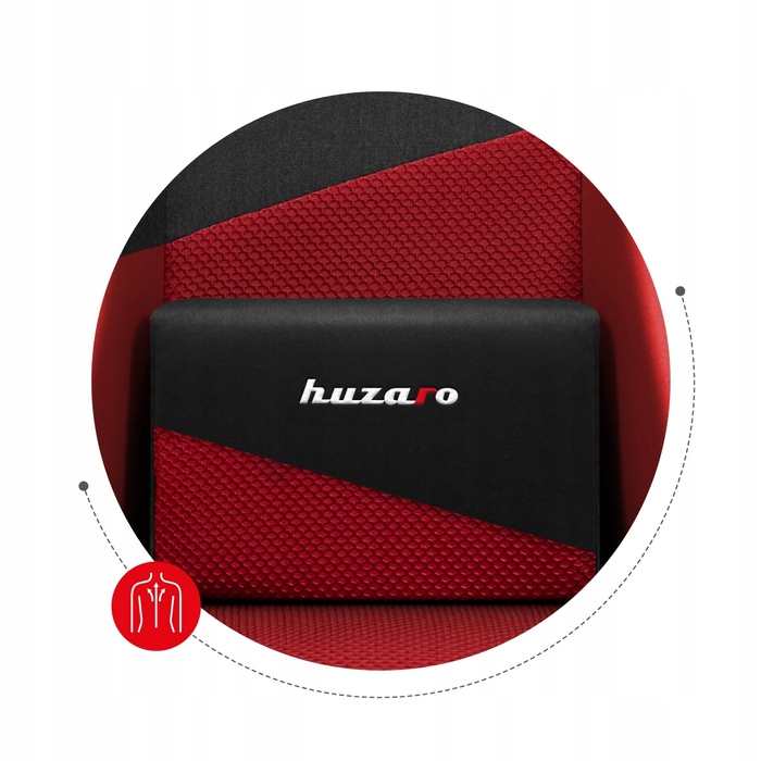 Ігрове крісло Huzaro Force 6.2, тканина, чорно-червоне