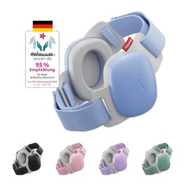 Дитячі навушники Alpine Muffy Baby Klassik - захист від шуму для малюків до 36 місяців, чорний (комфорт - блакитний)