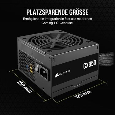 Блок живлення Corsair CX550 ATX 550W 80 Plus Bronze, низький рівень шуму, чорний