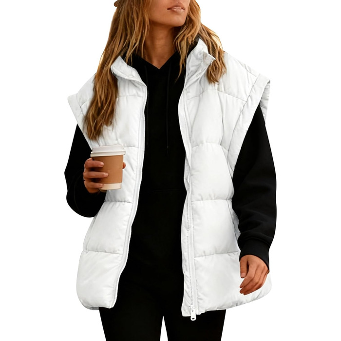 Легка степкова жилетка Daen Weste з коміром-стійкою для активного відпочинку, осінь/зима, розміри S-XXL (білий, M)