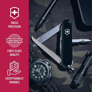 Мультитул Victorinox Huntsman: Швейцарський  ніж з 15 функціями, чорний