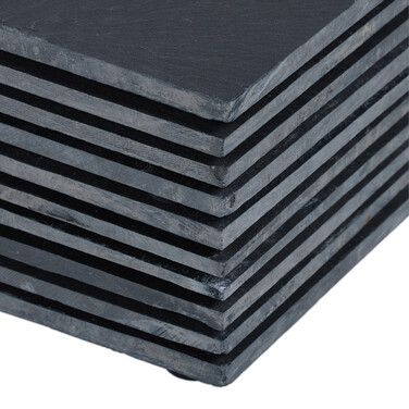 Relaxdays Slate Coasters, 10-Piece Set