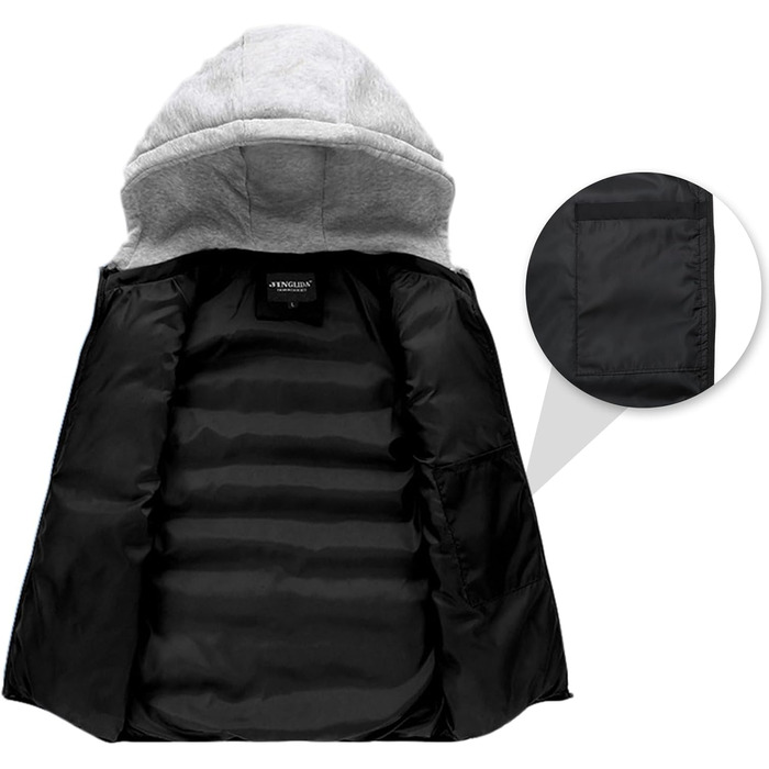 Чоловіча жилетка Steppweste з капюшоном та еластичними рукавами для активного відпочинку, чорна (M)