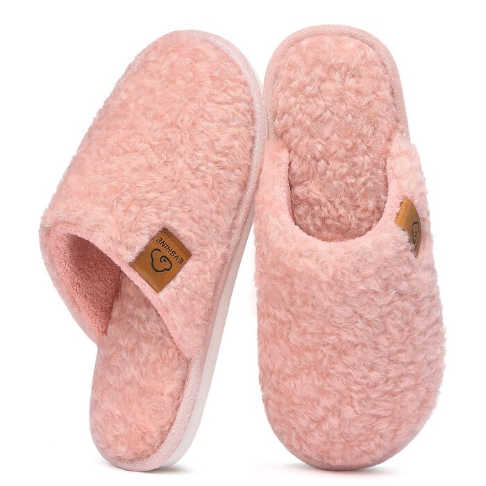 Жіночі м'які капці-тапочки Evshine з ефектом пам'яті (Memory Foam), закриті домашні капці, рожеві (розмір 37/37.5 EU)
