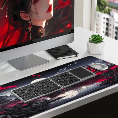 Ігровий килимок для миші Zindoo Gaming XXL 900x400 мм з топографічним візерунком (Місяць та Пагода)