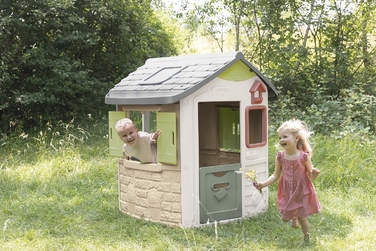 Дитячий садовий будиночок Smoby Life Neo Jura (великий) з кухнею та віконницями