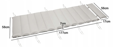 Подушка Detex 177 x 58 x 7 см, біла