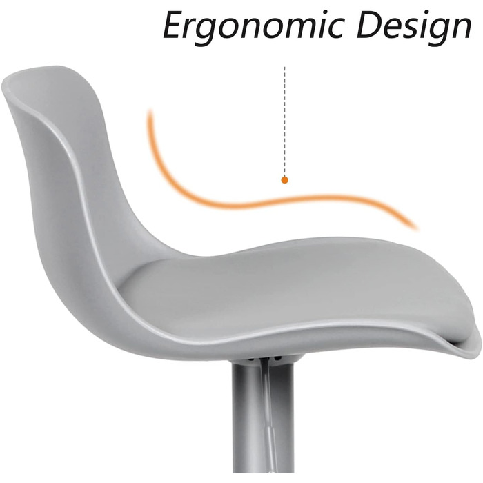 YOUNIKE Adjustable Bar Stools 2-Pack - Kitchen Bar Chairs with Backrest, Faux Leather, Grey