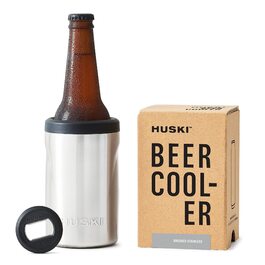 Охолоджувач для напоїв Huski Bierkühler 2.0 | Преміум тримач для банок та пляшок | З нержавіючої сталі Marine Quality | Знімний 3-в-1 відкривач | Функціонує як Tumbler | Подарунок (Нержавіюча сталь) | Підходить для 330ml, 355ml/12oz та 375ml