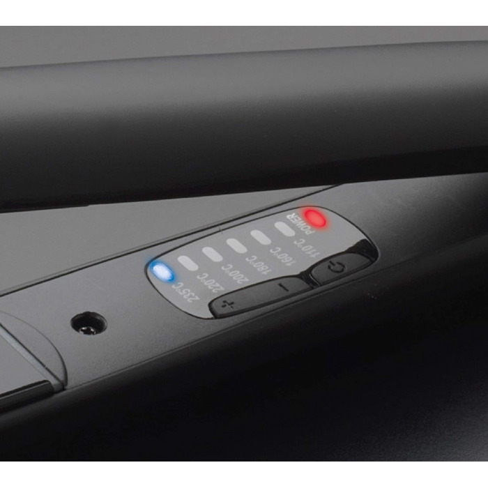 Diva Pro Styling Digital Flat Iron - Ceramic Plates - Auto Shutoff - 3m Cord - Black