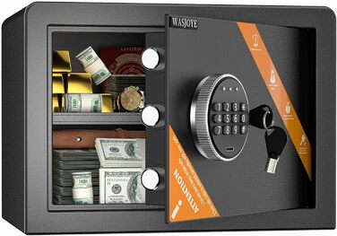 Сейф WASJOYE 25L Tresor з цифровим замком та ключем, меблевий сейф для грошей, документів, прикрас, готелів, офісів та дому