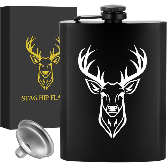 Фляга туристична 237мл з нержавіючої сталі, з воронкою та листівкою, у подарунковій коробці, для кемпінгу, піших прогулянок та активного відпочинку (дизайн 