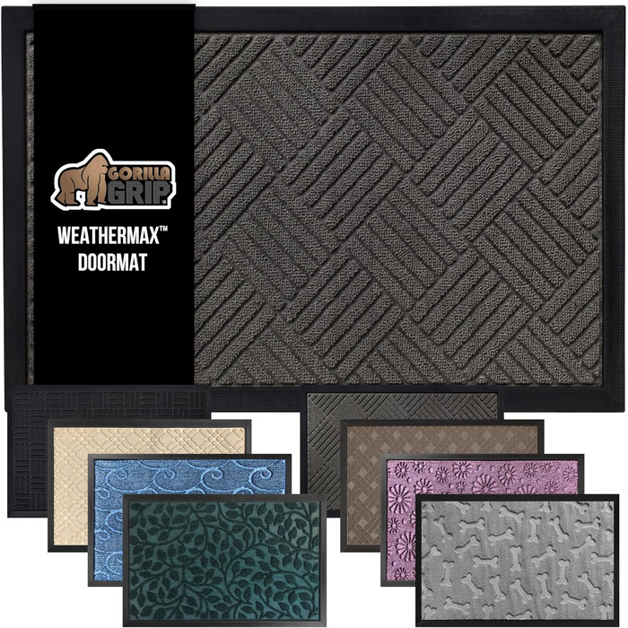 Килимок для підлоги GORILLA GRIP WeatherMax: 100% водонепроникний, для будь-якої погоди, з натурального каучуку, стійкий до плям та сонця, для дому та вулиці