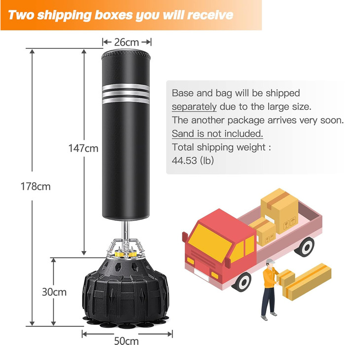 Стенд для боксерського мішка YOLEO, 178 см, чорний - для професійних тренувань