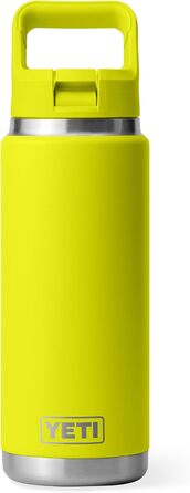 YETI Rambler C Drink Straw Bottle, vacuum-insulated stainless steel bottle with straw lid, 26 oz (769 ml) (Firefly Yellow)