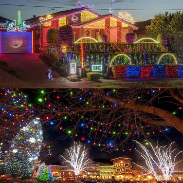 LED гірлянда 10м, 100 LED, тепле біле світло, для дому та саду, святкова прикраса, 8 режимів, таймер, вологостійка