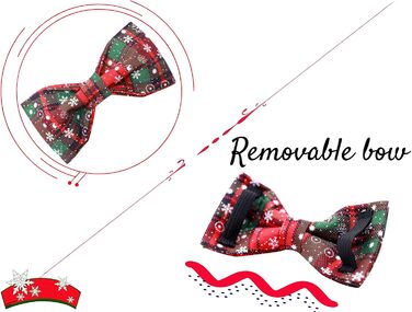 Нашийник для собак Lionheart Glory з візерунком клітинки, регульований м'який нашийник з метеликом, нашийник з бантиком для середніх собак, подарунок для домашніх тварин, червоно-зелена клітинка (1 шт.)