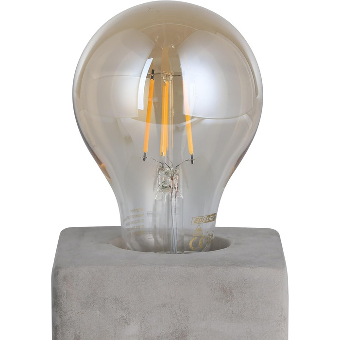 Настільна лампа EGLO Prestwick: вінтажний стиль, індустріальний дизайн, бетон, сірий колір, з вимикачем, патрон E27