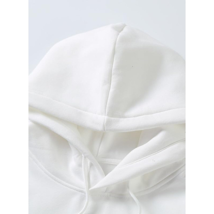 Чоловічий зимовий худі JMIERR білого кольору — теплий бавовняний прогулянковий пуловер з капюшоном та кишенями, розмір L