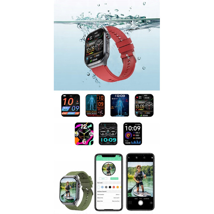 Смарт-годинник Rubicon RNCF36 з функціями моніторингу здоров'я, чорний