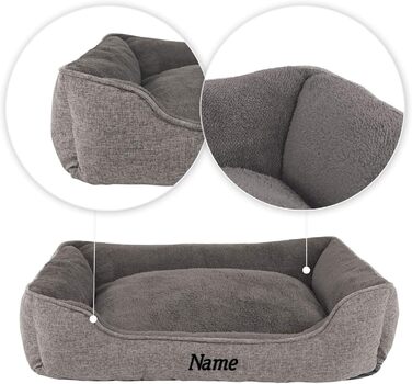 М'яке ліжко для собак Lionto знімний чохол, 75x60 см, сіре, з антиковзким дном