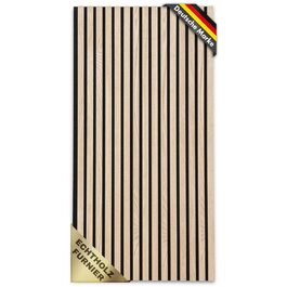 Акустичні настінні панелі KARAT з натурального шпону дуба (White Oak), ламелі з дерева та фетру для шумоізоляції та звукопоглинання, 118 x 60 см