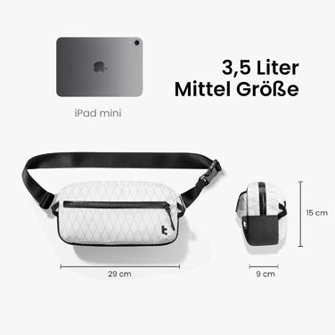 tomtoc Сумка на плече Sling Bag 3.5L з RFID-захистом - водонепроникна, для Switch, iPad mini, EDC, подорожі | X-pac White