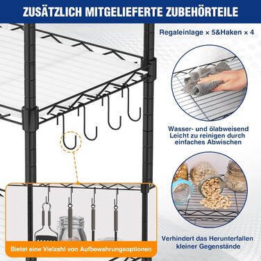 WORKPRO Regal für Wohnzimmer, Lagerregal aus Metall