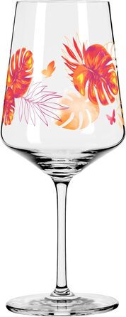 RITZENHOFF 2849001 Aperitif Glasses 500 ml - Set of 2 - Sommerrausch Series - Butterfly Motif - Made in Germany, Orange, Red