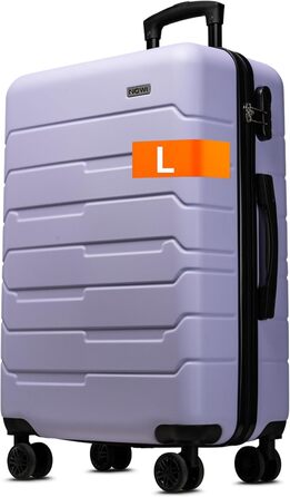 Чемодан NOWI Bergamo: водостійкий, 8 коліс, 360°, телескопічна ручка, повне оздоблення всередині (L, фіолетовий)