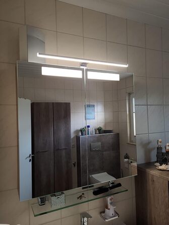 Azhien LED Mirror Light Bathroom 10W 820LM 60cm Neutral White 4000K, Slim 14mm Width 3in1 Mounting IP44 230V Wall Light Mirror Lamp 600mm, No Flickering Bathroom Cabinet Mirror Lights