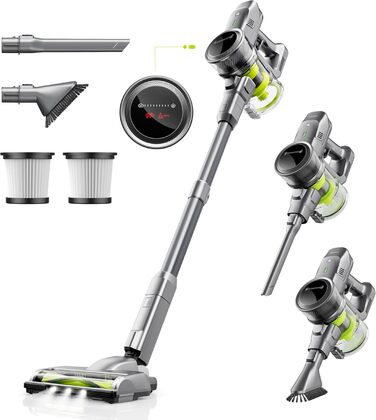 Бездротовий акумуляторний пилосос Kalado 27000Pa, 250W, 45 хв роботи, 1000 мл, для твердих поверхонь, плитки, шерсті тварин, зелений