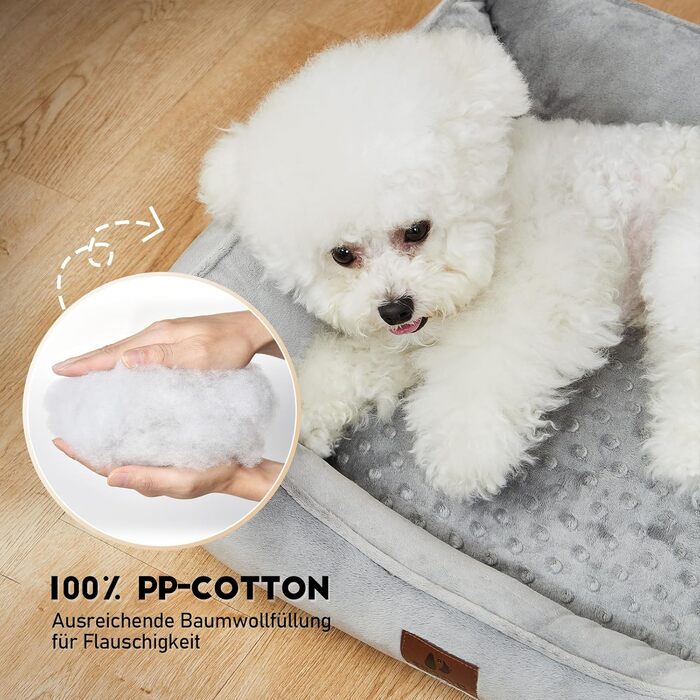 Snocyo Dog Bed - Small Dogs, Cat Bed - Fluffy and Cozy, Washable and Super Soft Dog Sofa Dog Cushion, Padded Dog Mat, Grey, 55×45×16cm