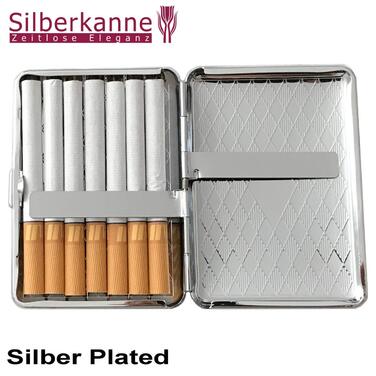 Преміум сріблястий двосторонній портсигар Silberkanne Frankfurt 6,5x9,5 см, високоякісне посріблення