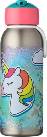 Mepal - Flip-Up Campus Thermos Flask - Insulated Drinking Bottles for Kids - Stainless Steel Thermos - 9 Hours Hot & 12 Hours Cold - BPA-Free - 350 ml - Unicorn