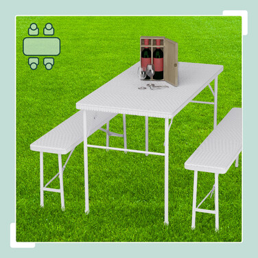 Relaxdays 3-piece folding beer garden set