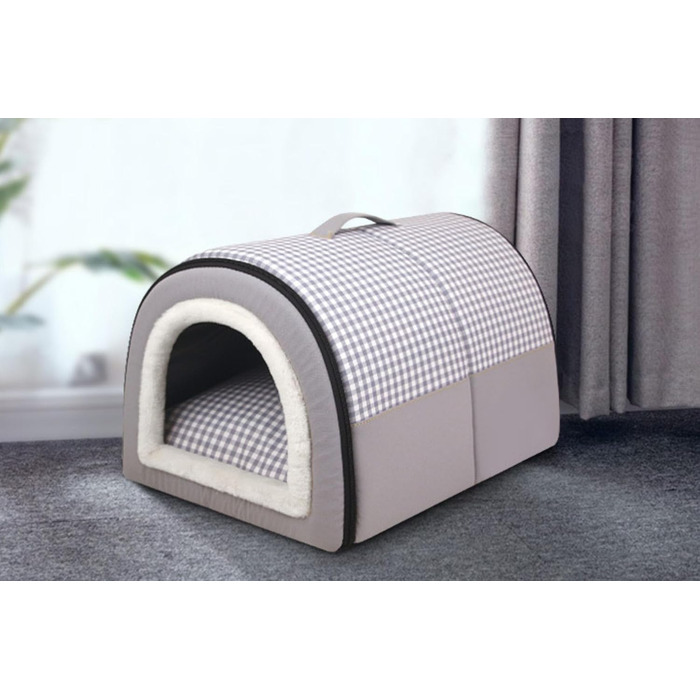 Кімната для собак 2 в 1: будиночок-ліжко, сірий, XL - зручний та портативний, для собак та котів