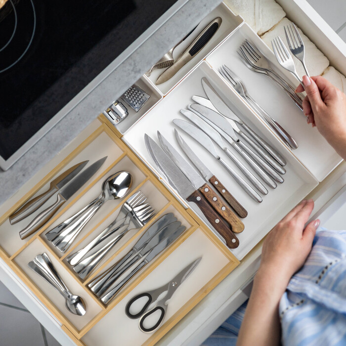 Relaxdays Extendable Cutlery Box