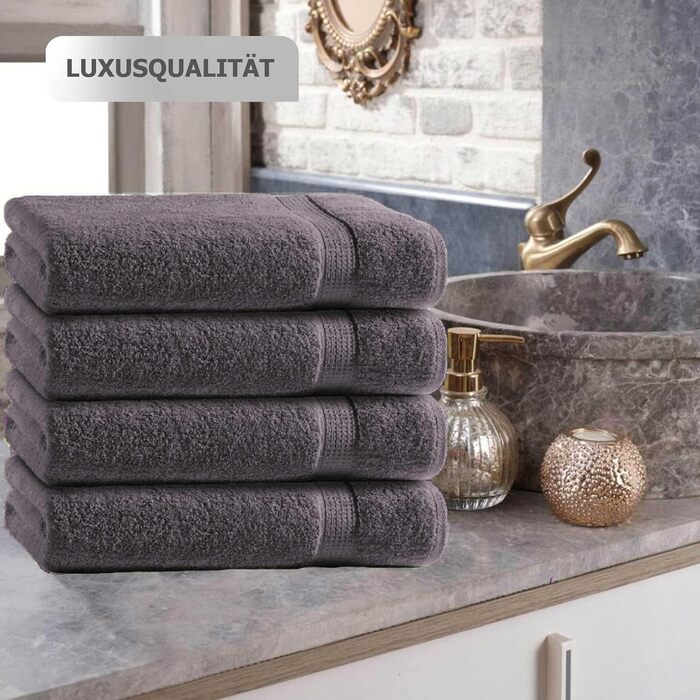Набір м'яких махрових рушників Class Home Collection Ftee, 100% бавовна, антрацит, 30x50 см, 10 шт.
