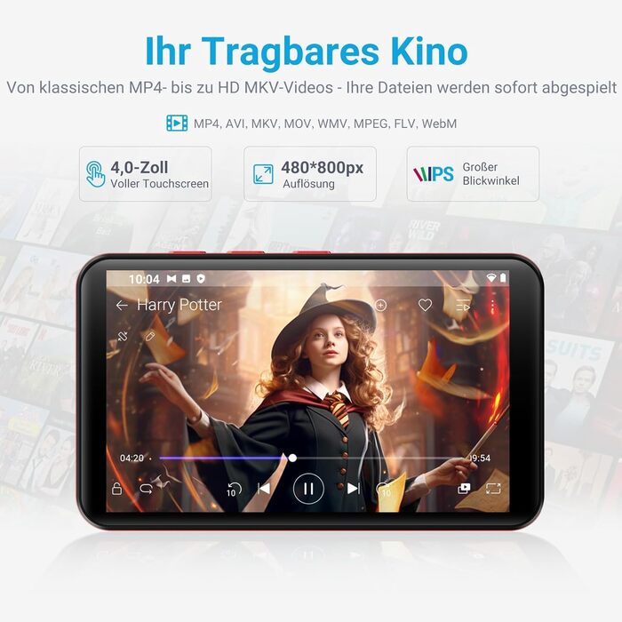 MP3 плеєр Mechen 96GB Bluetooth Android з Wi-Fi, 4.0