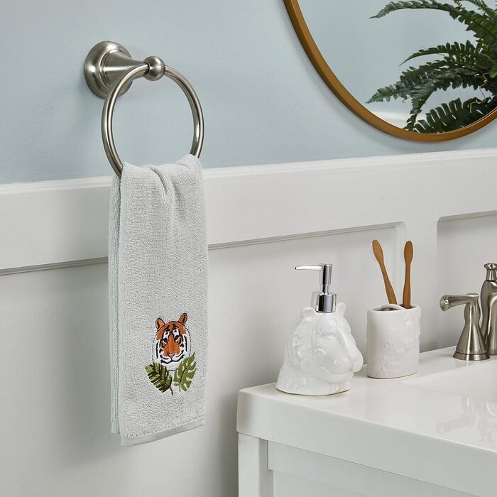 SKL Home Vern Yip Jungle Cats Toothbrush Holder, Ceramic, White