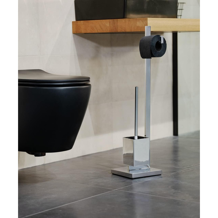 Набір для туалету WENKO Quadro 2 в 1: тримач туалетного паперу та щітка для унітазу