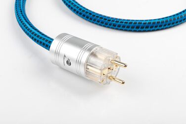 HiFi мережевий кабель Boaacoustic BB-007, аудіофільний High-End кабель живлення Schuko (вилка-розетка) для підсилювача, DVD, декодера та сабвуфера, 1м